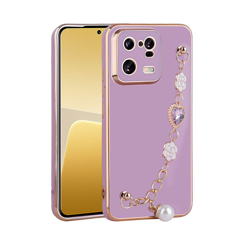 Xiaomi Uyumlu  Mi 13 Pro Kılıf El Tutamaçlı Kamera Korumalı Zore Taka Silikon Kapak-Mor