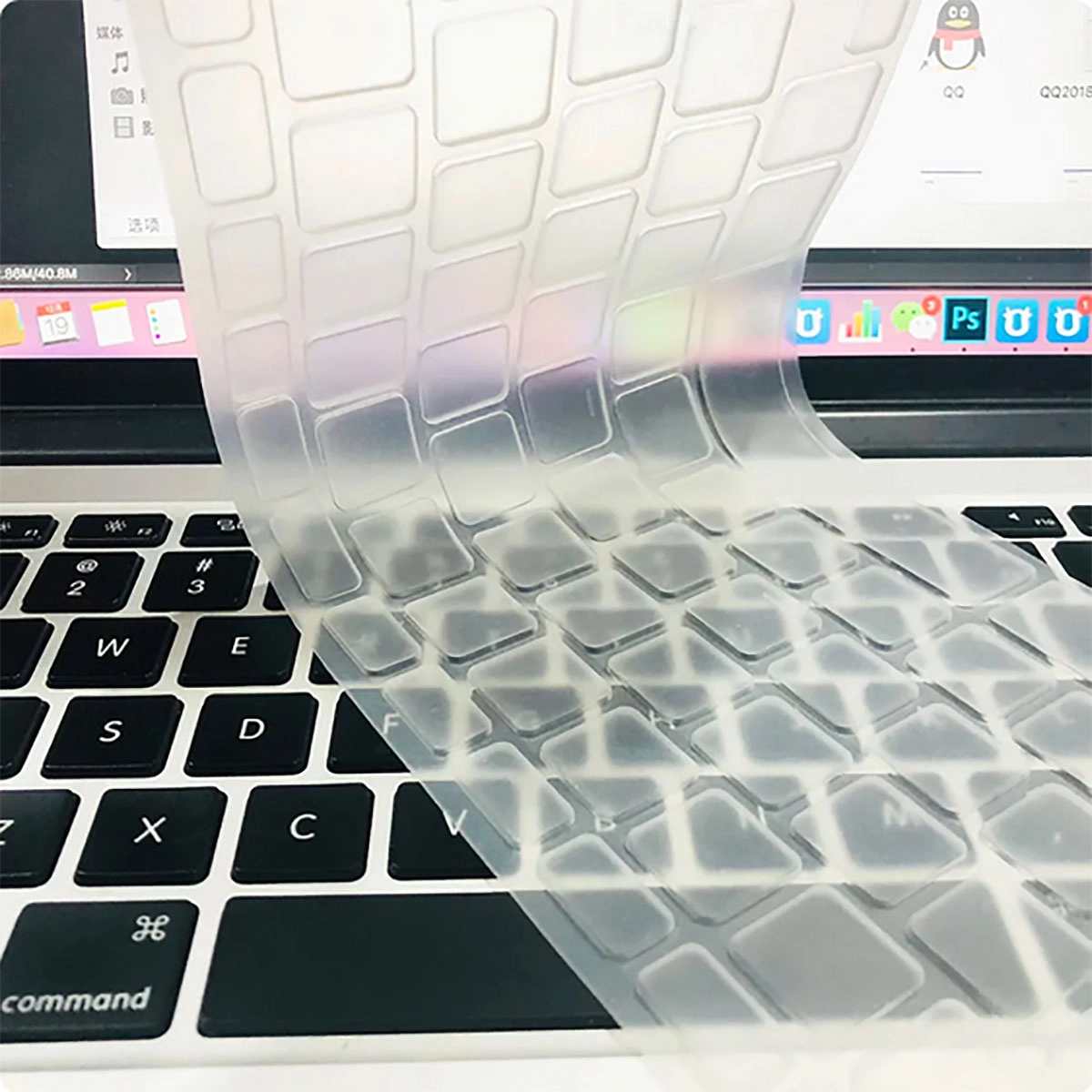 Macbook Uyumlu 16’ Touch Bar A2141 Zore Klavye Koruyucu Transparan Buzlu Silikon Ped