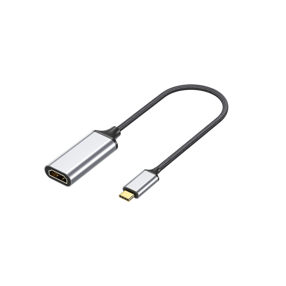 Zore QG05 8K 60 Hz Görüntü Kalitesi Type-C to HDMI Dönüştürücü 15cm-Gümüş