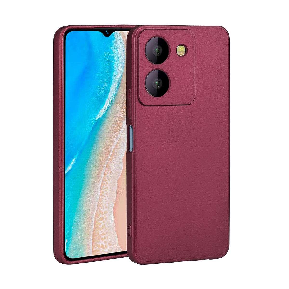 Vivo Y36 4G Kılıf Zore Premier Silikon Kapak-Mürdüm