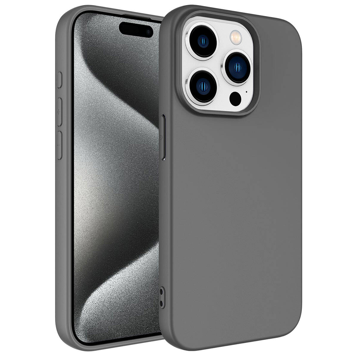 iPhone Uyumlu 15 Pro Max Kılıf Zore LSR Lansman Kapak-Koyu gri