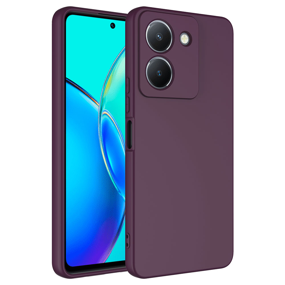 Vivo Y36 4G Kılıf Zore Mara Lansman Kapak-Koyu mor