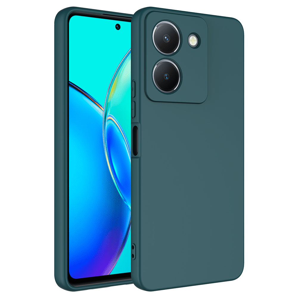 Vivo Y36 4G Kılıf Zore Mara Lansman Kapak-Koyu yeşil