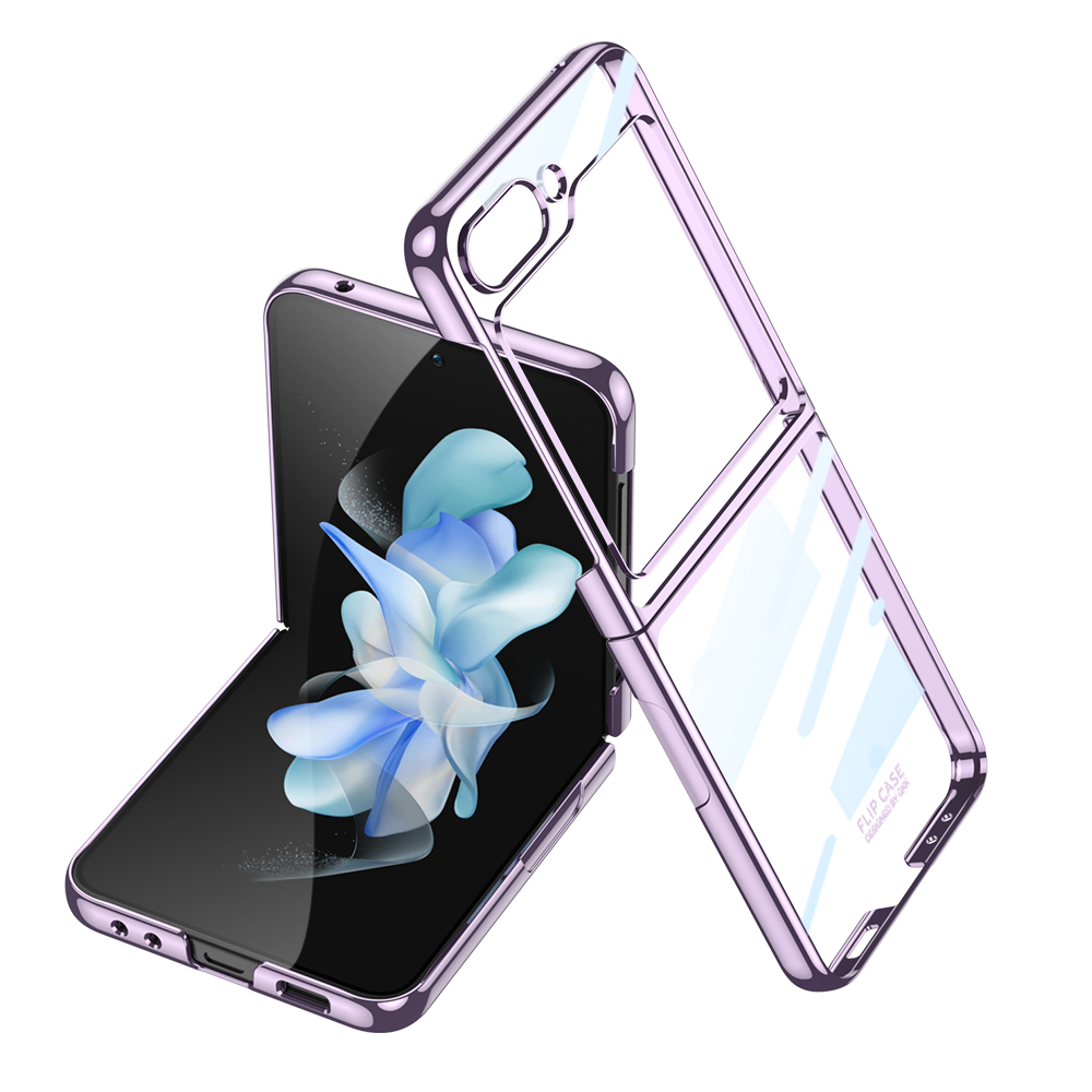 Galaxy Uyumlu Z Flip 5 Kılıf Zore Kıpta Lensli Kapak-Mor