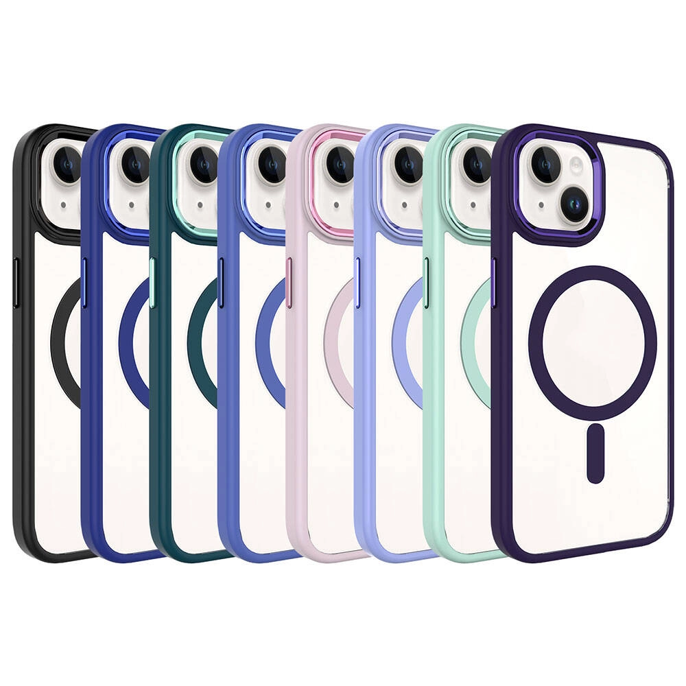 iPhone Uyumlu 15 Kılıf Wireless Şarj Özellikli Zore Krom M-safe Silikon Kapak