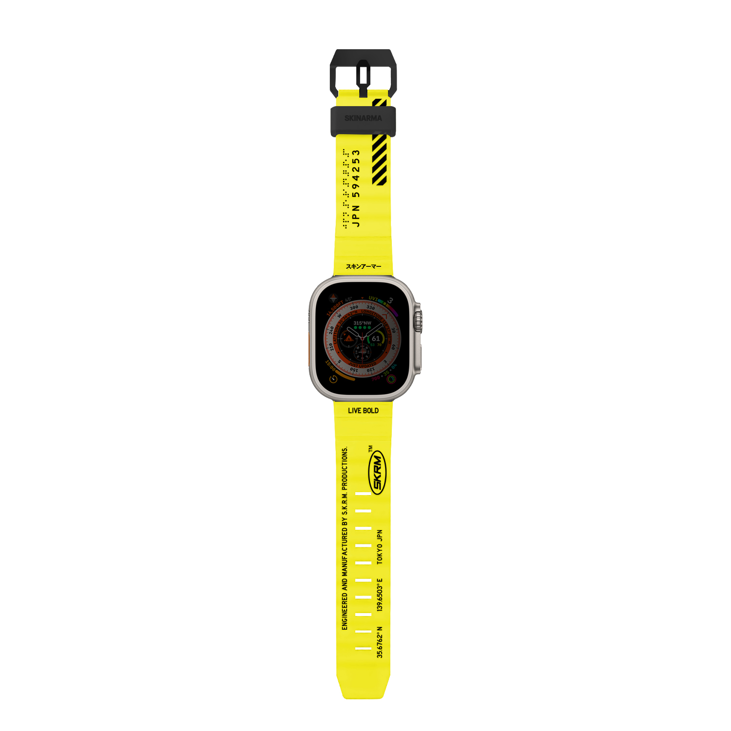 Watch Ultra 49mm SkinArma Shokku Silikon Kordon-Electric yellow