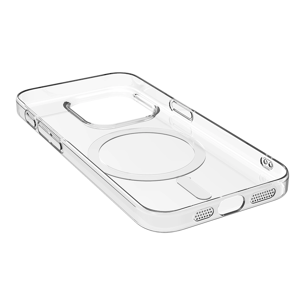 iPhone Uyumlu 15 Pro Kılıf Zore M-safe Şarj Özellikli Şeffaf Tek Kamera Çerçeveli Porto Kapak