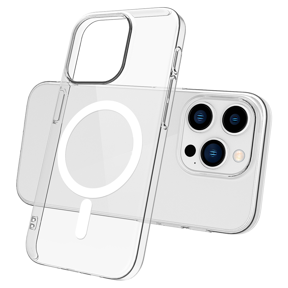 iPhone Uyumlu 15 Pro Kılıf Zore M-safe Şarj Özellikli Şeffaf Tek Kamera Çerçeveli Porto Kapak