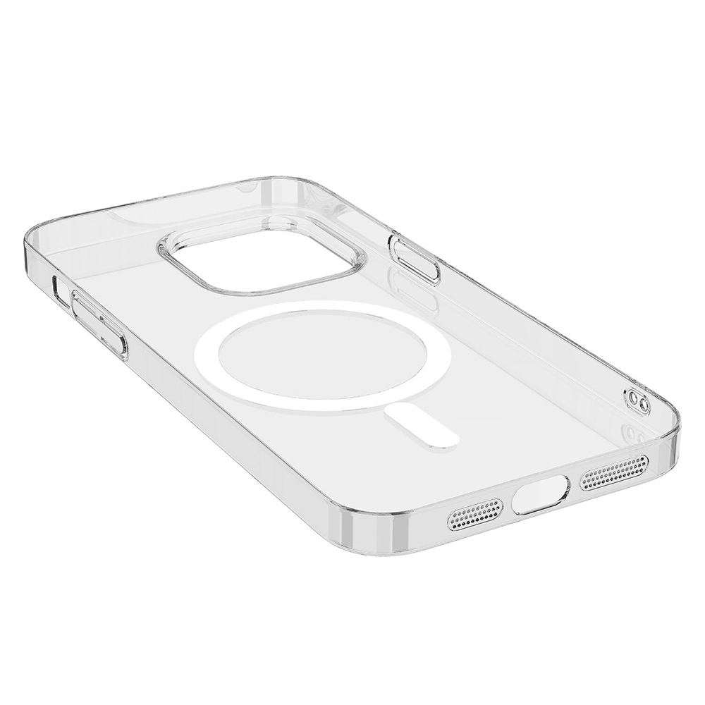 iPhone Uyumlu 15 Plus Kılıf Zore M-safe Şarj Özellikli Şeffaf Tek Kamera Çerçeveli Porto Kapak