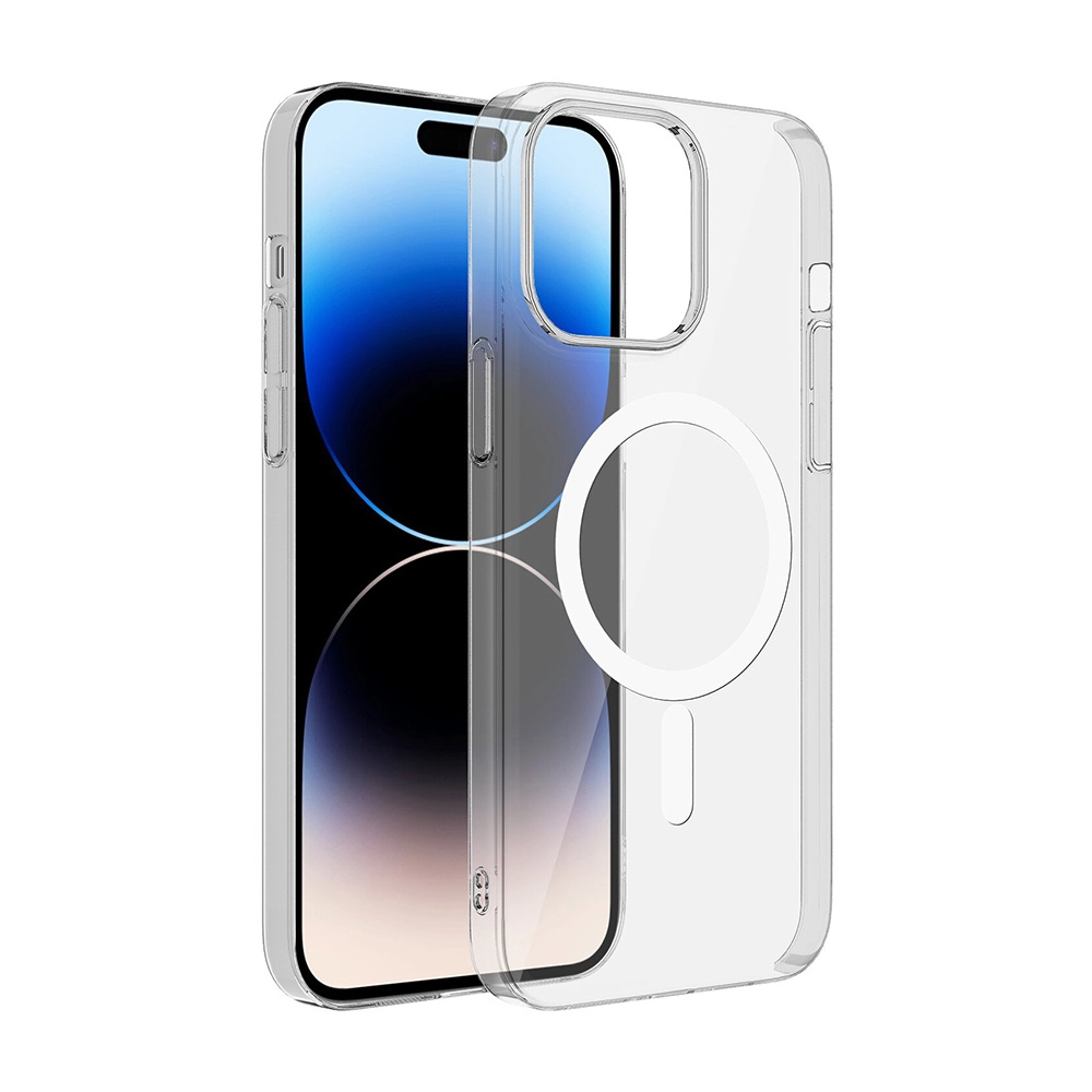 iPhone Uyumlu 15 Plus Kılıf Zore M-safe Şarj Özellikli Şeffaf Tek Kamera Çerçeveli Porto Kapak