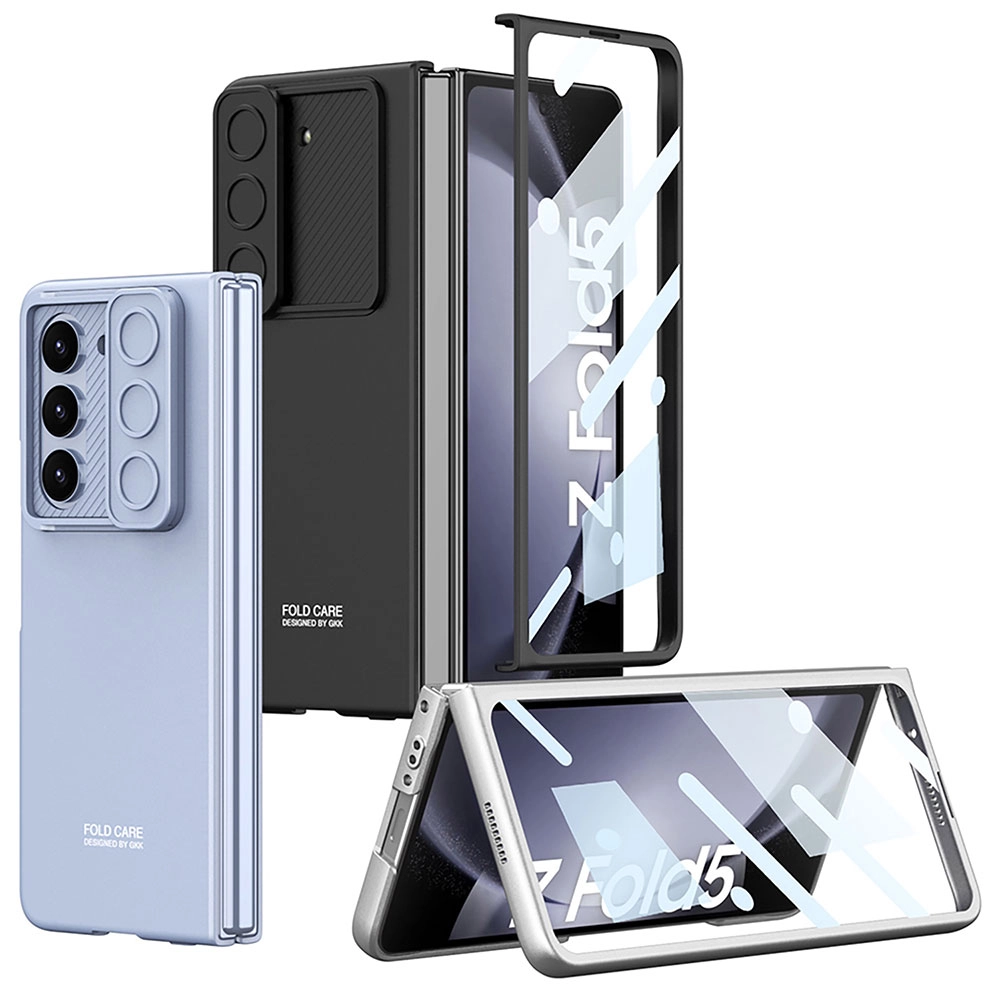Galaxy Uyumlu Z Fold 5 Kılıf Kamera Korumalı Zore Kıpta Sürgülü Kapak
