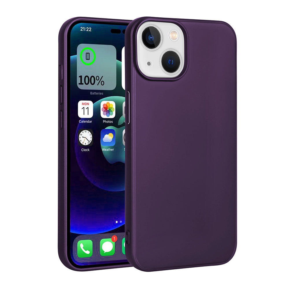 iPhone Uyumlu 15 Kılıf Zore Premier Silikon Kapak-Derin mor