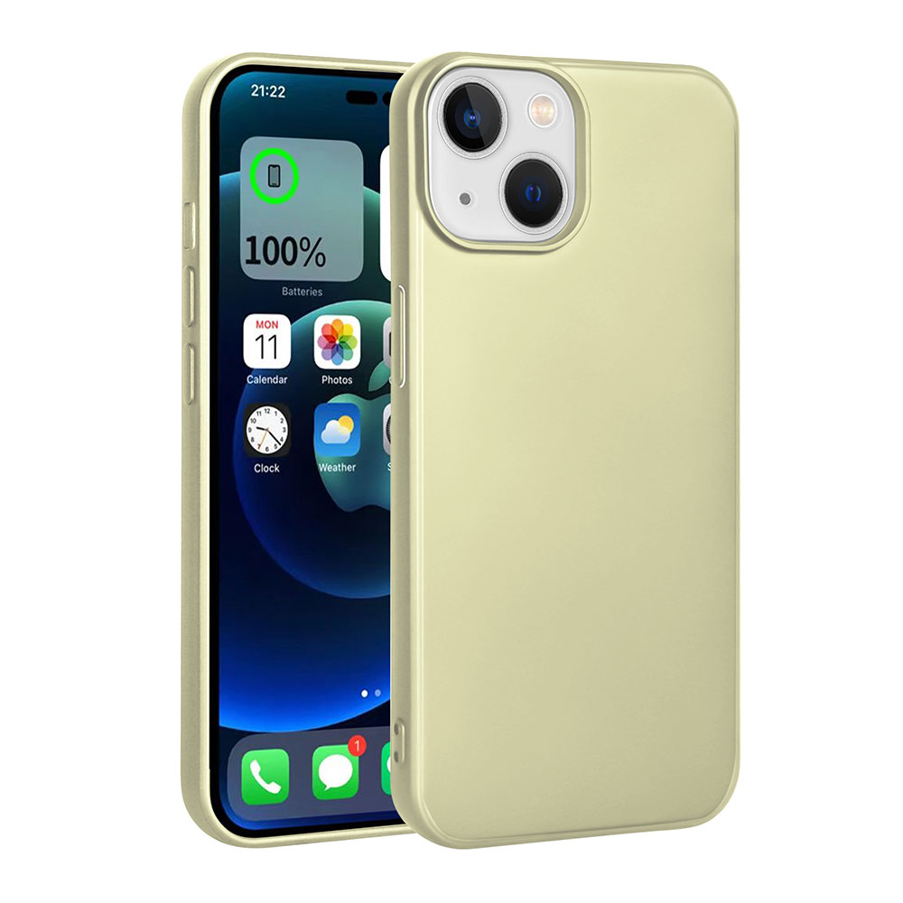 iPhone Uyumlu 15 Kılıf Zore Premier Silikon Kapak-Gold