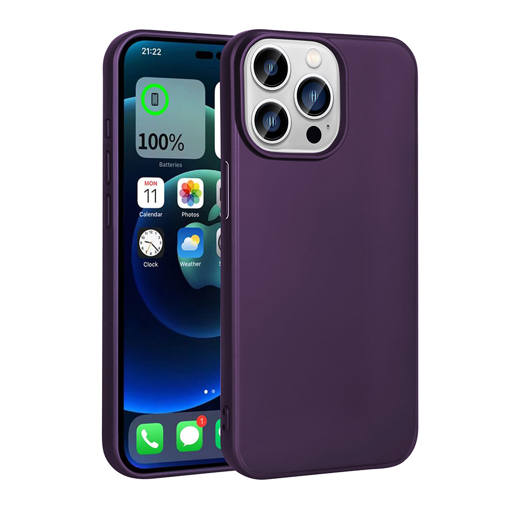 iPhone Uyumlu 15 Pro Max Kılıf Zore Premier Silikon Kapak-Derin mor