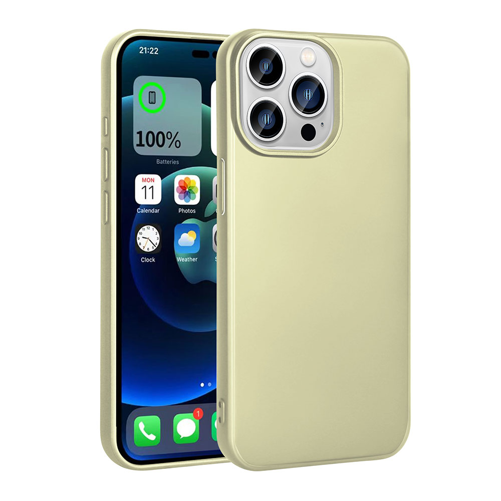 iPhone Uyumlu 15 Pro Max Kılıf Zore Premier Silikon Kapak-Gold