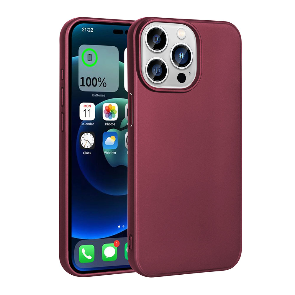 iPhone Uyumlu 15 Pro Max Kılıf Zore Premier Silikon Kapak-Mürdüm