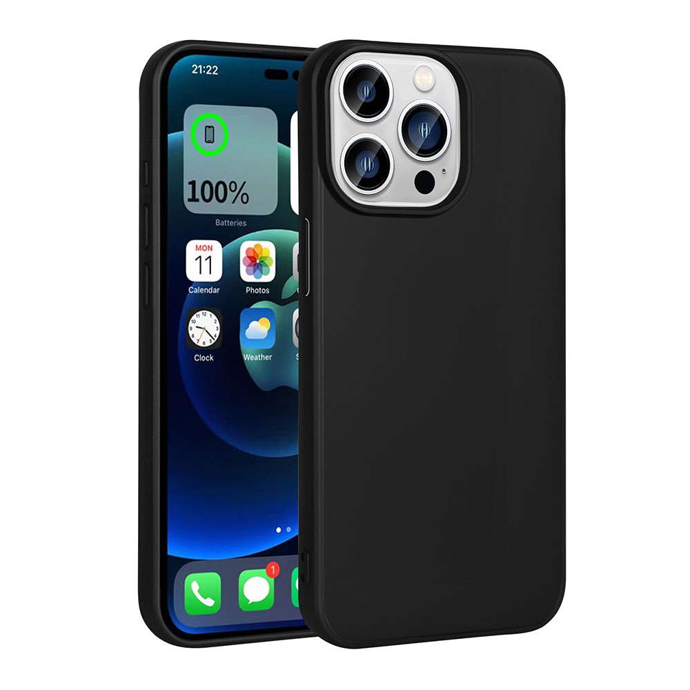 iPhone Uyumlu 15 Pro Max Kılıf Zore Premier Silikon Kapak-Siyah