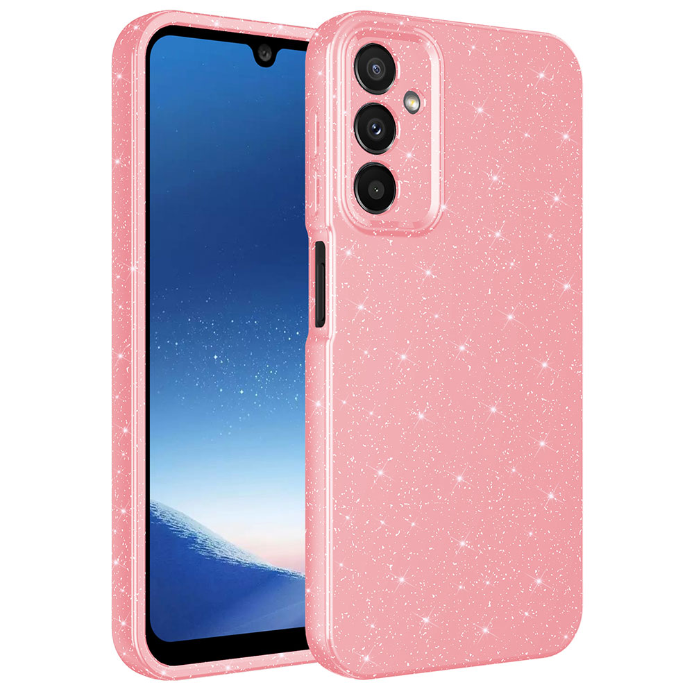 Galaxy Uyumlu A24 Kılıf Kamera Korumalı Simli Lüks Zore Koton Kapak-Pembe