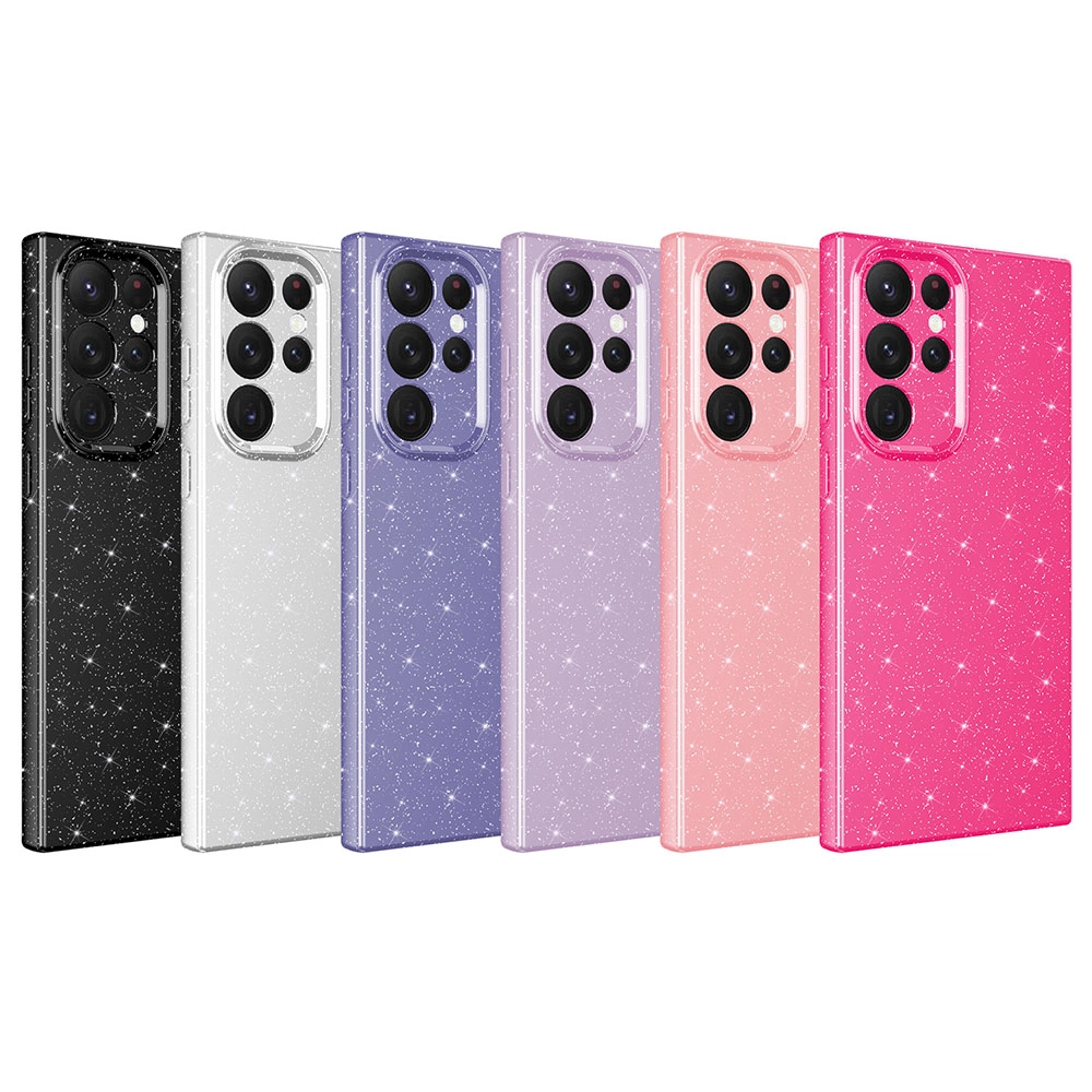 Galaxy Uyumlu S22 Ultra Kılıf Kamera Korumalı Simli Lüks Zore Koton Kapak