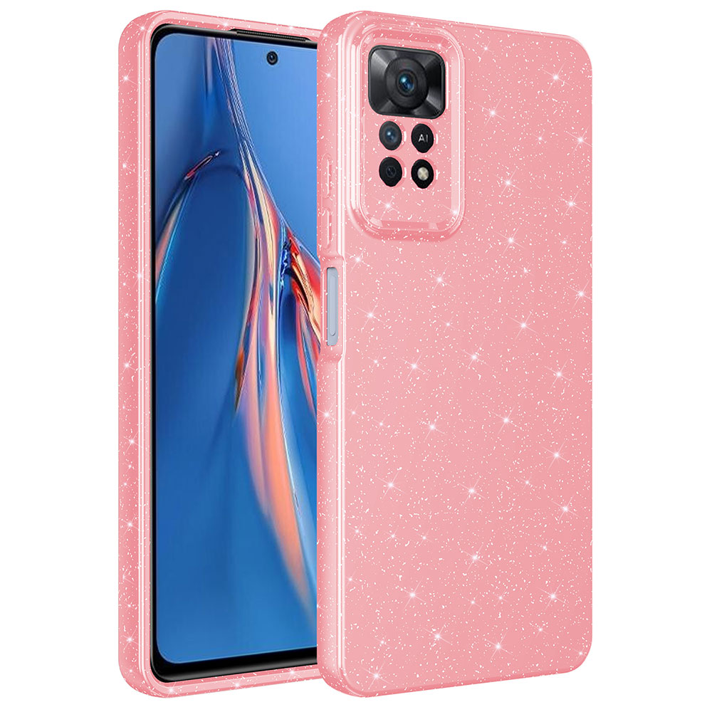 Xiaomi Uyumlu  Redmi Note 12 Pro 4G Kılıf Kamera Korumalı Simli Lüks Zore Koton Kapak-Pembe