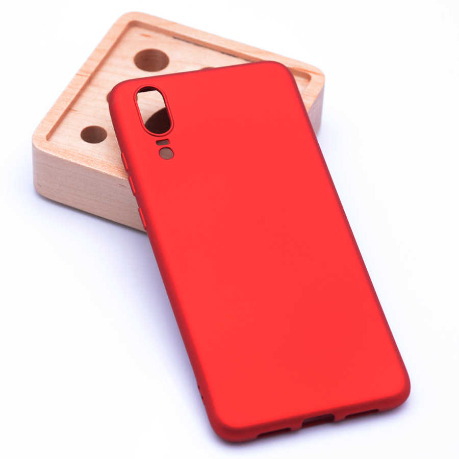 Huawei Uyumlu P20 Kılıf Zore Premier Silikon Kapak-Kırmızı