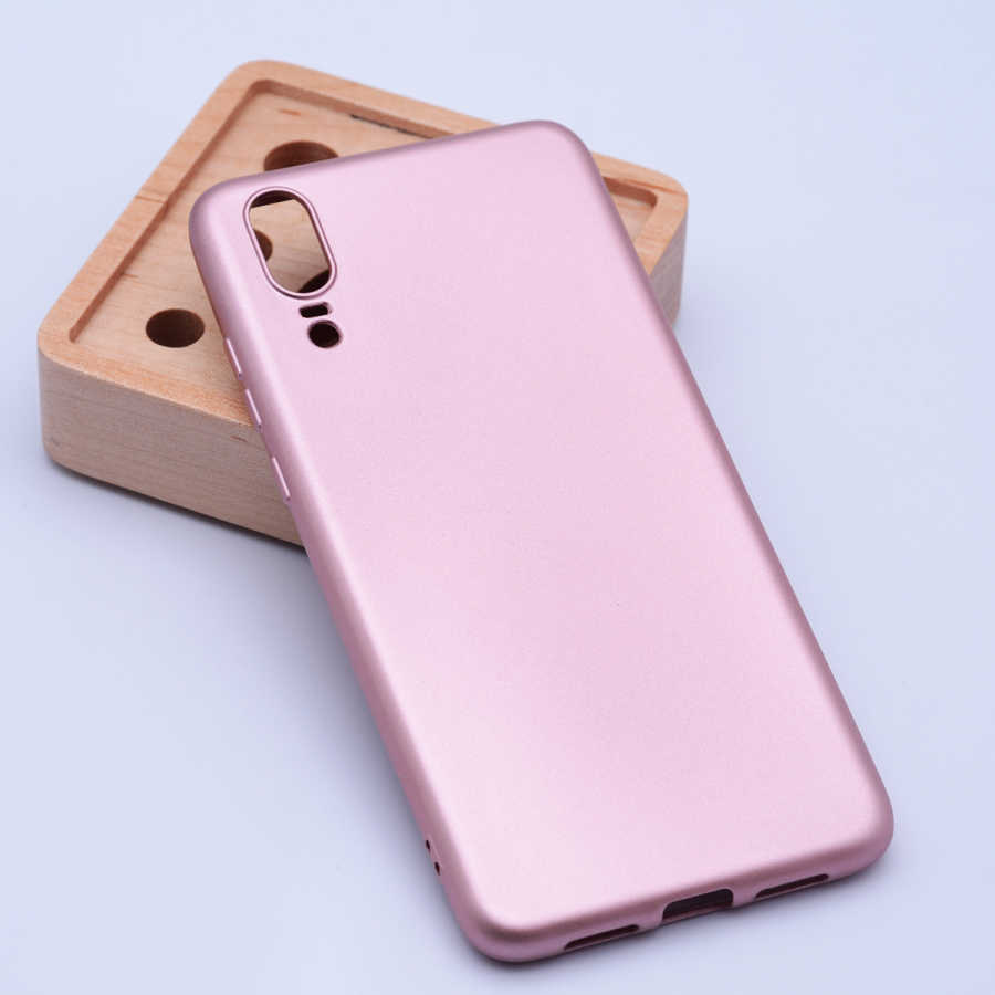 Huawei Uyumlu P20 Kılıf Zore Premier Silikon Kapak-Rose gold