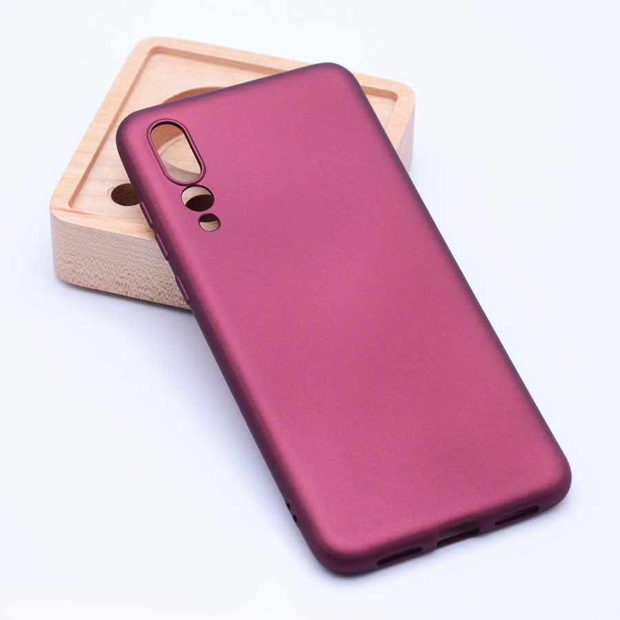 Huawei Uyumlu P20 Pro Kılıf Zore Premier Silikon Kapak-Mürdüm