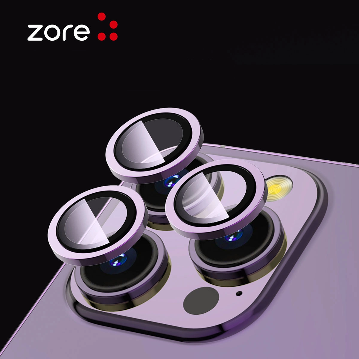 iPhone Uyumlu 15 Pro Zore CL-12 Premium Safir Parmak İzi Bırakmayan Anti-Reflective Kamera Lens Koruyucu