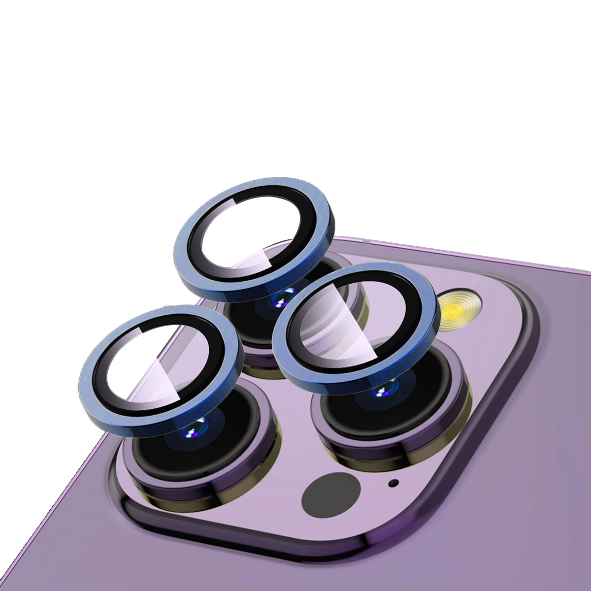 iPhone Uyumlu 15 Pro Zore CL-12 Premium Safir Parmak İzi Bırakmayan Anti-Reflective Kamera Lens Koruyucu-Midnight