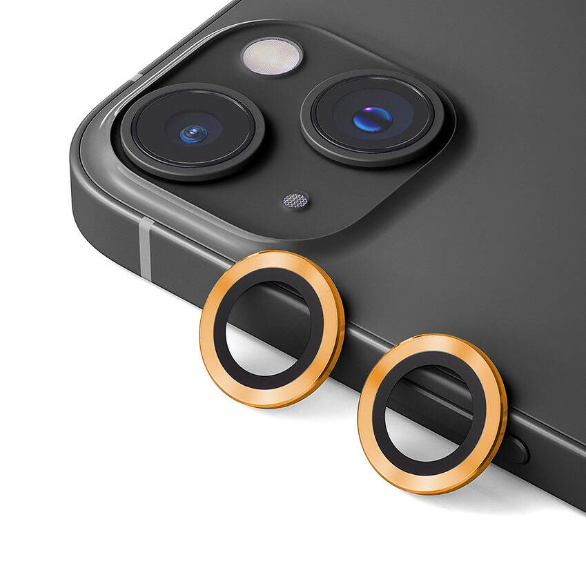 iPhone Uyumlu 15 Plus Zore CL-12 Premium Safir Parmak İzi Bırakmayan Anti-Reflective Kamera Lens Koruyucu-Turuncu