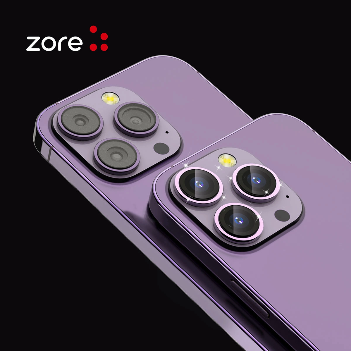 iPhone Uyumlu 15 Pro Max Zore CL-12 Premium Safir Parmak İzi Bırakmayan Anti-Reflective Kamera Lens Koruyucu