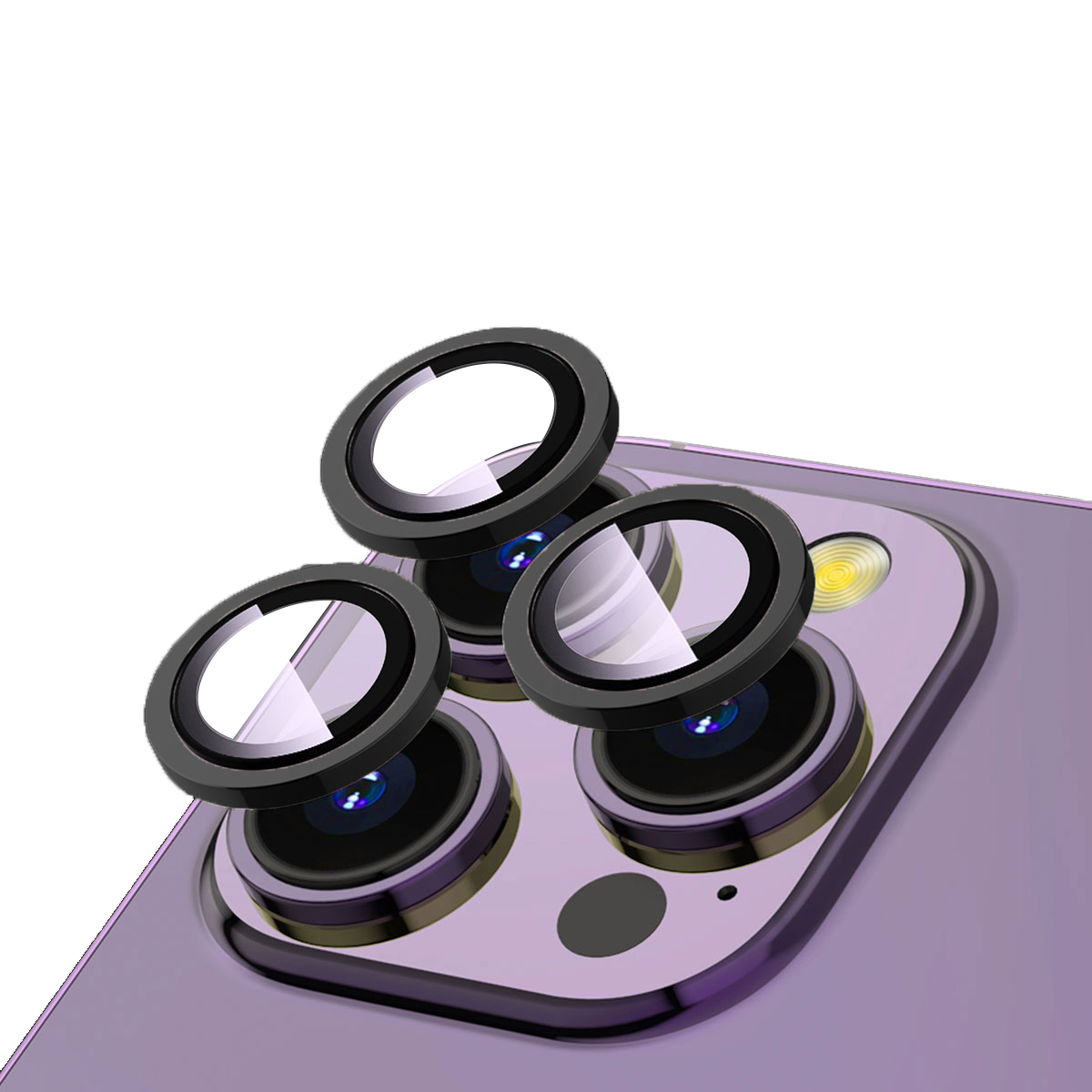 iPhone Uyumlu 15 Pro Max Zore CL-12 Premium Safir Parmak İzi Bırakmayan Anti-Reflective Kamera Lens Koruyucu-Siyah