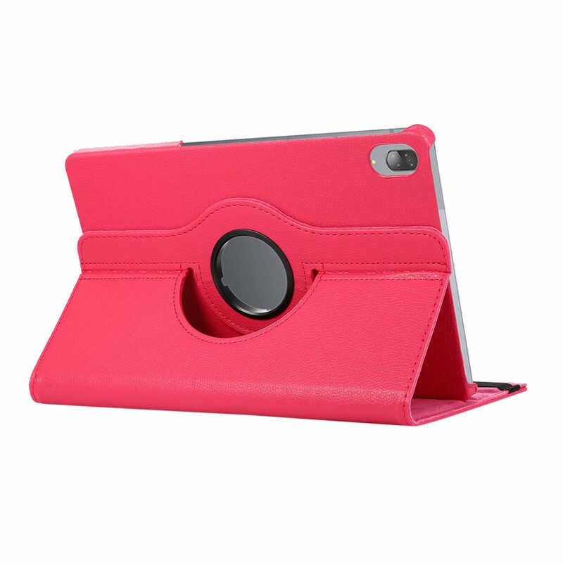 Lenovo Tab P11 Pro 11.2’’ 2.Nesil Zore Dönebilen Standlı Kılıf-Pembe koyu