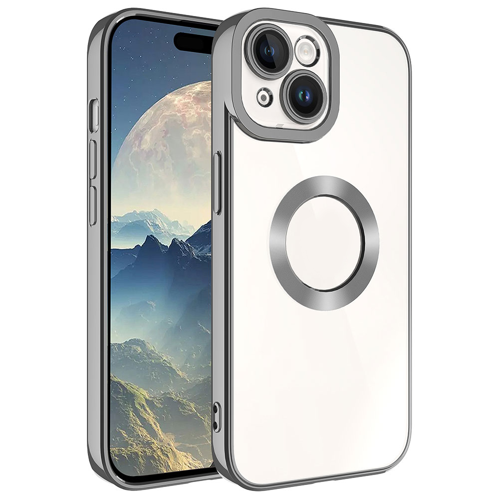 iPhone Uyumlu 15 Kılıf Kamera Korumalı Logo Gösteren Zore Omega Kapak