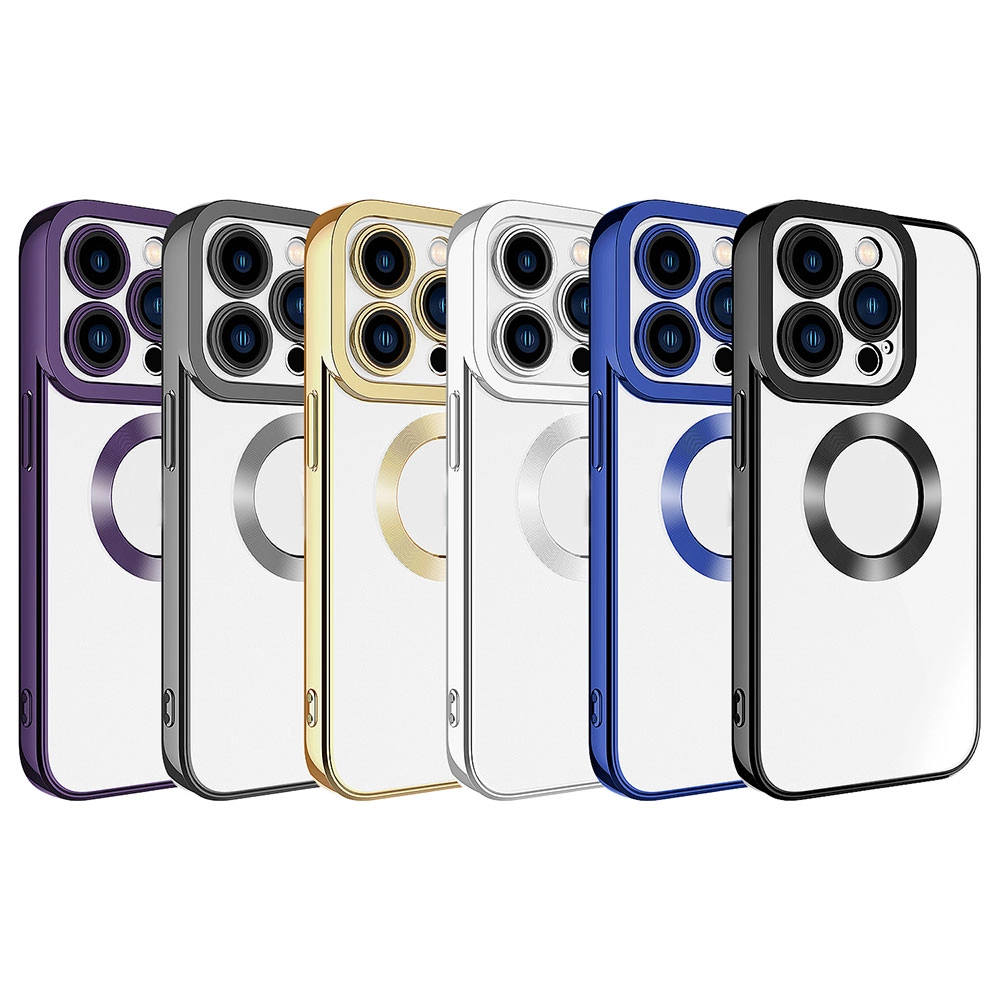 iPhone Uyumlu 15 Pro Kılıf Kamera Korumalı Logo Gösteren Zore Omega Kapak
