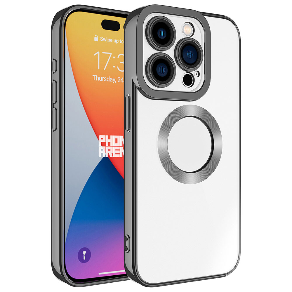 iPhone Uyumlu 15 Pro Max Kılıf Kamera Korumalı Logo Gösteren Zore Omega Kapak