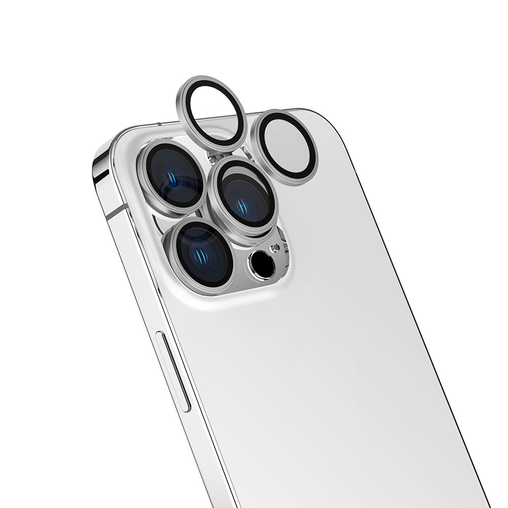 iPhone Uyumlu 15 Pro Zore CL-13 Kamera Lens Koruyucu-Gümüş