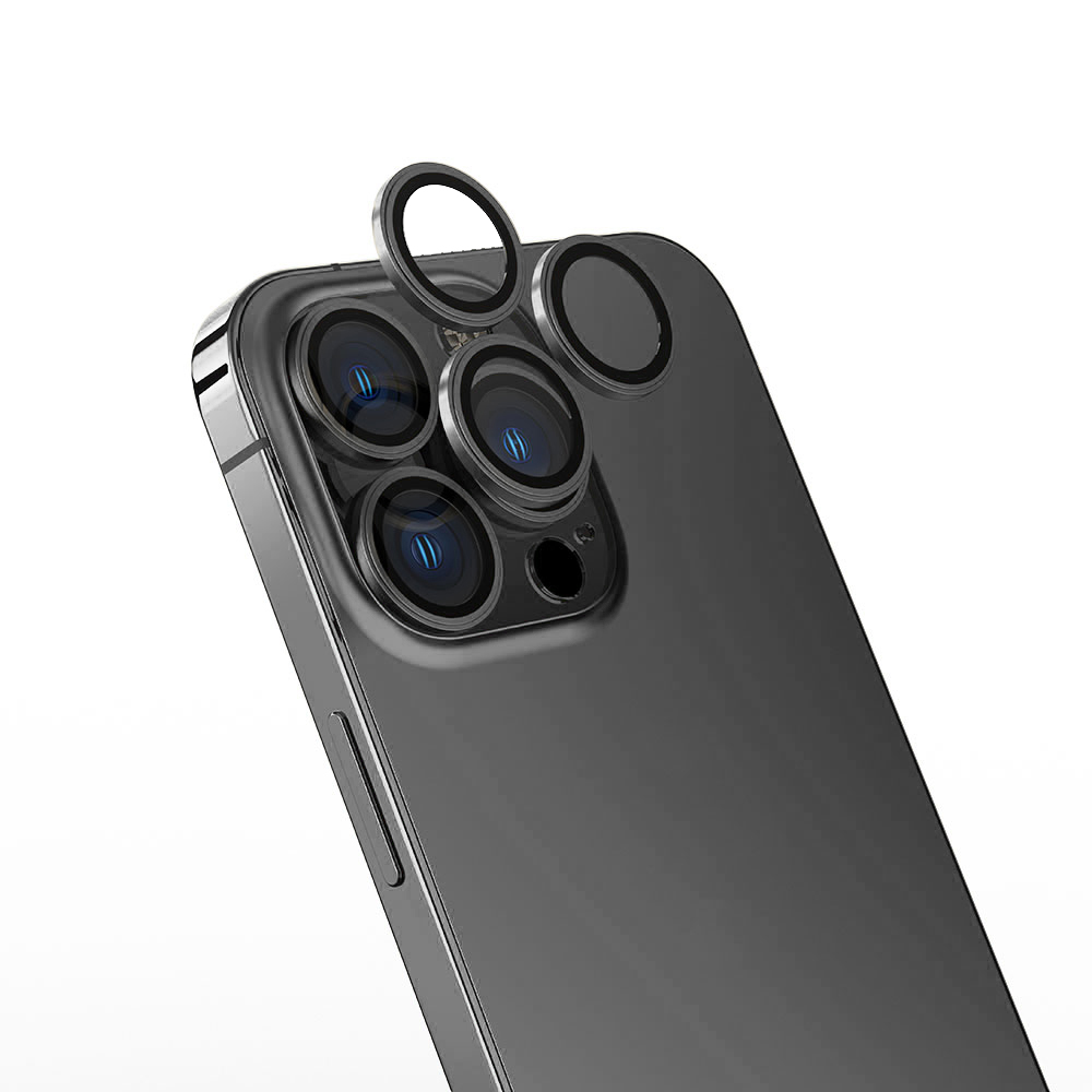 iPhone Uyumlu 15 Pro Zore CL-13 Kamera Lens Koruyucu-Koyu gri