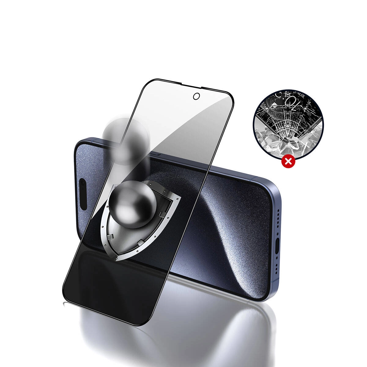 iPhone Uyumlu 15 Pro Max Zore Rika Premium Hayalet Temperli Cam Ekran Koruyucu