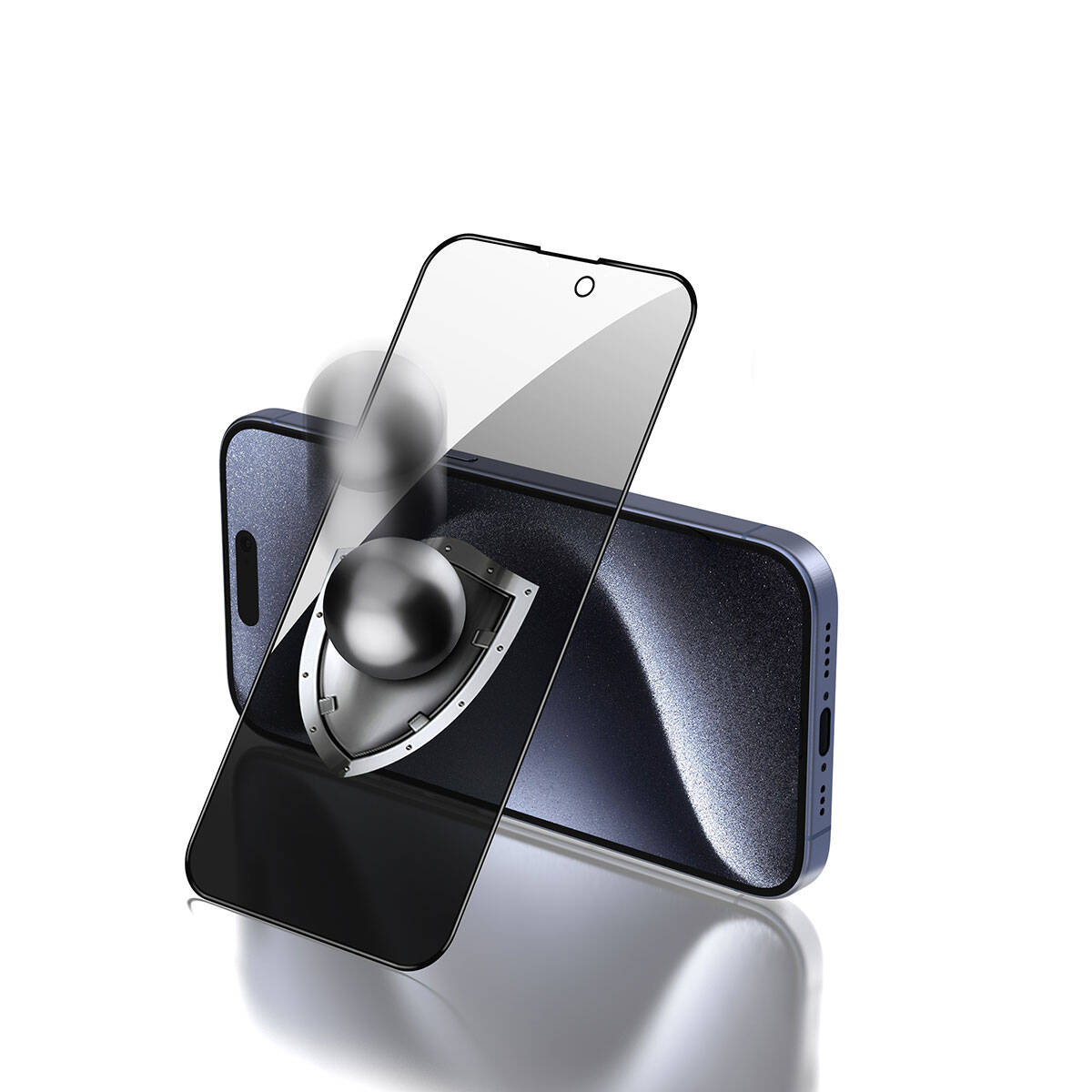 iPhone Uyumlu 15 Pro Max Zore Rika Premium Hayalet Temperli Cam Ekran Koruyucu