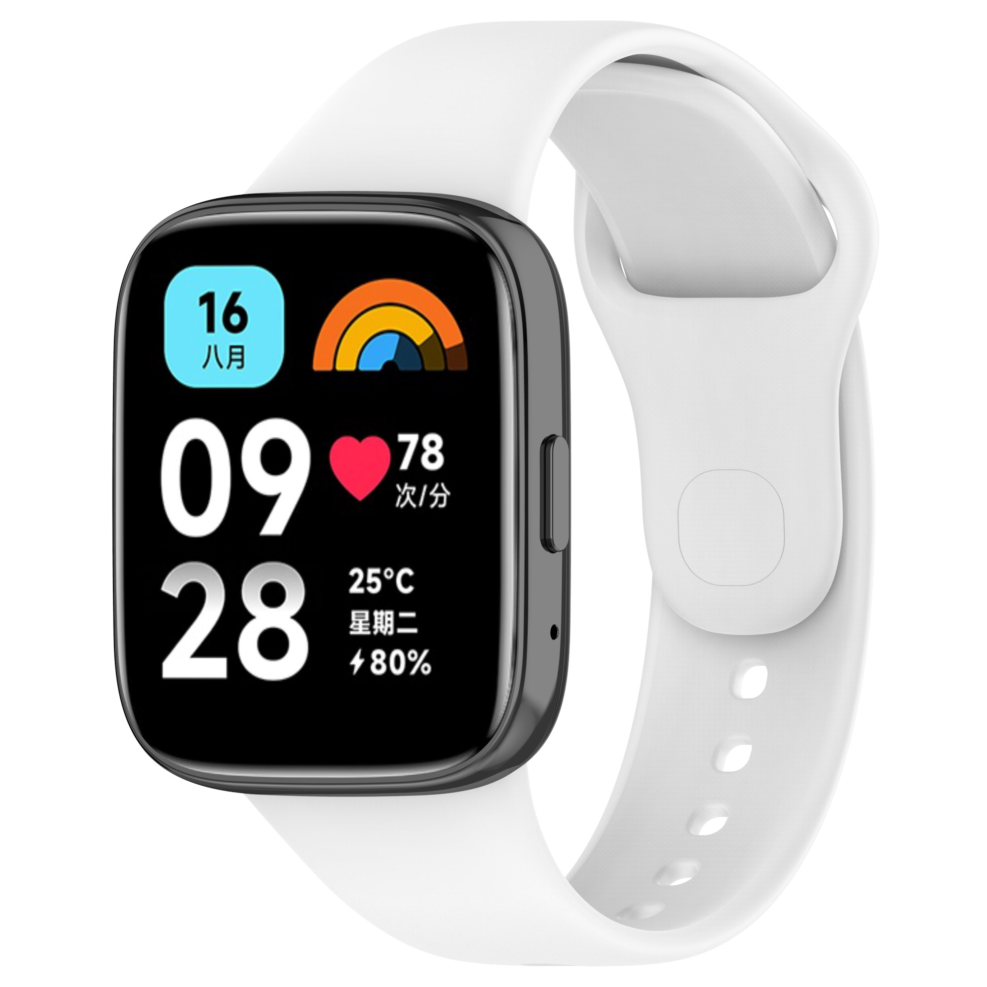 Xiaomi Uyumlu  Redmi Watch 3 Active Zore Klasik Kordon-Beyaz