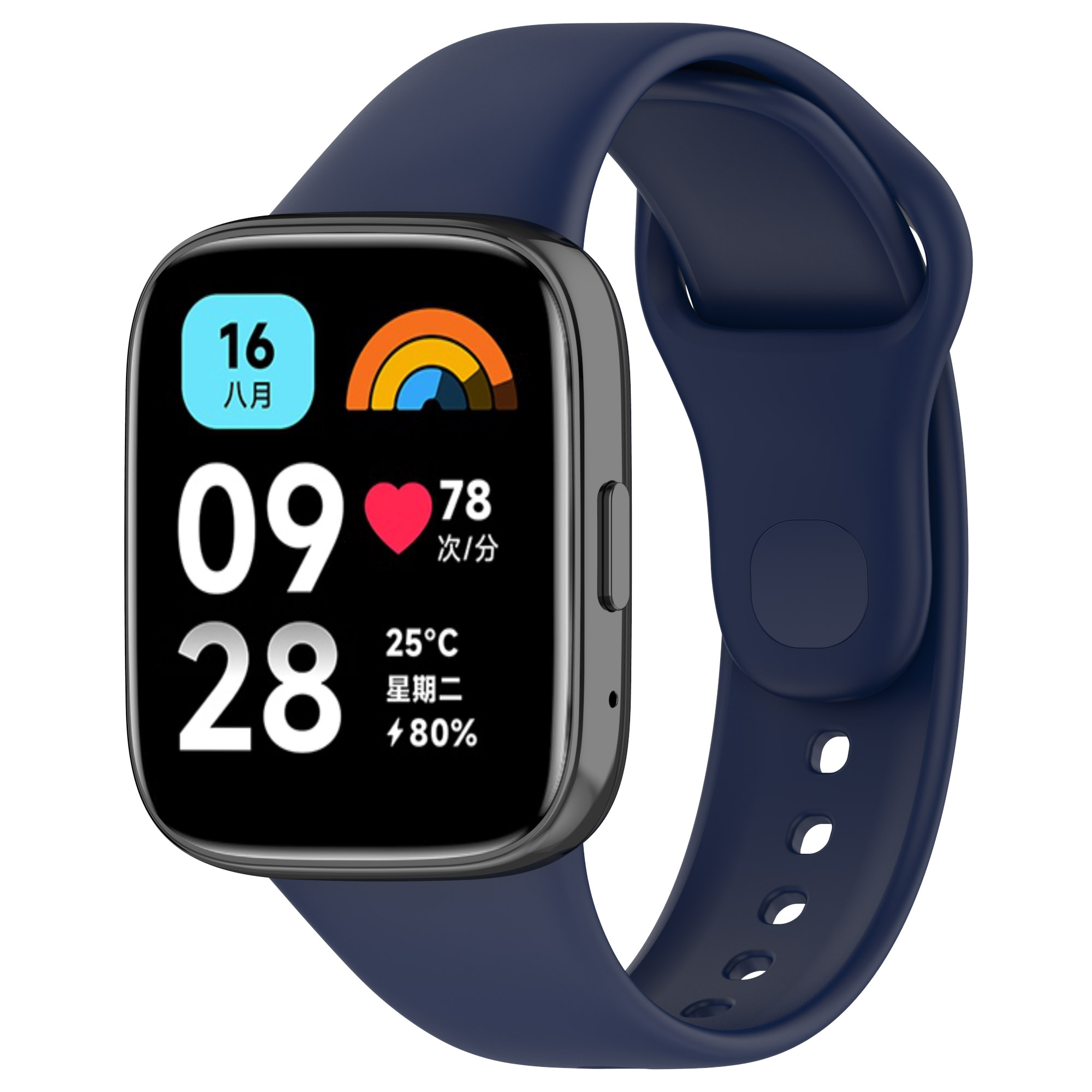 Xiaomi Uyumlu  Redmi Watch 3 Active Zore Klasik Kordon-Lacivert