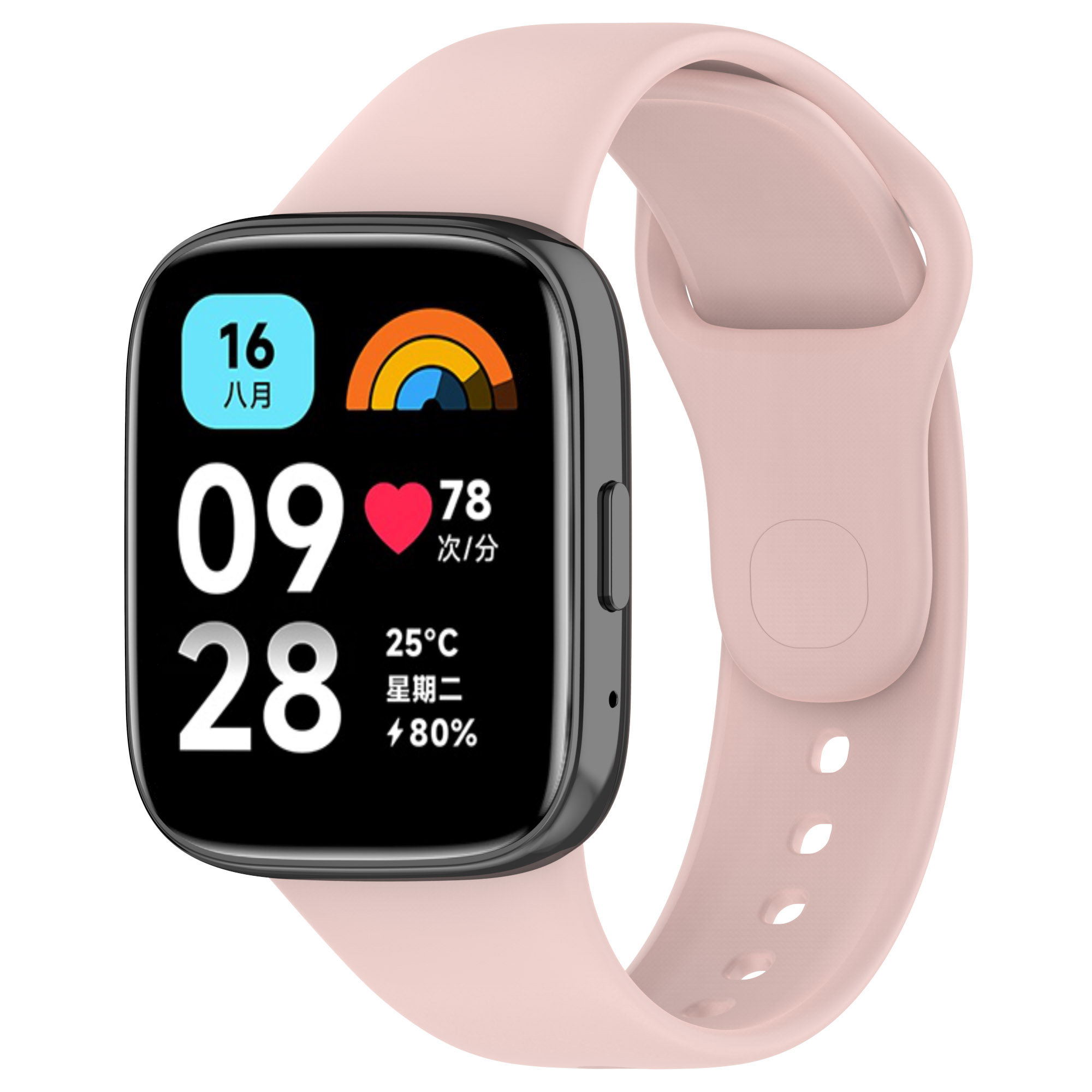 Xiaomi Uyumlu  Redmi Watch 3 Active Zore Klasik Kordon-Pembe
