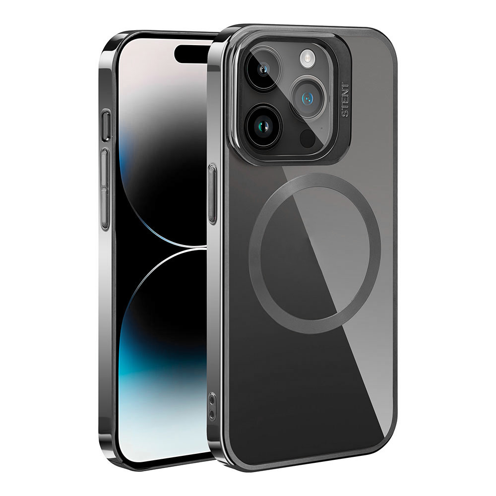 iPhone Uyumlu 15 Pro Max Kılıf M-safe Şarj Özellikli Standlı Zore Klon Kapak-Gri