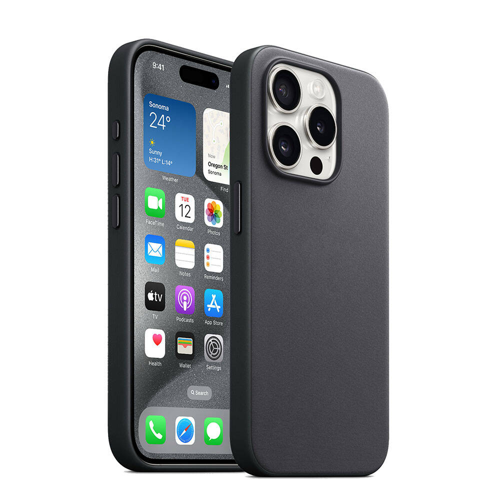 iPhone Uyumlu 15 Pro Max Kılıf Zore M-safe Şarj Özellikli Mikro Fiber Optimal Kapak-Siyah