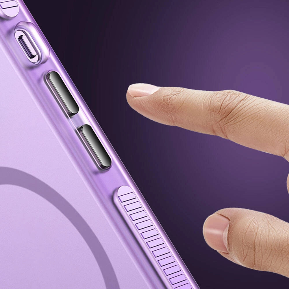 iPhone Uyumlu 15 Pro Kılıf Airbagli M-safe Wireless Şarj Özellikli Lens Koruyuculu Zore Klaptika Kapak
