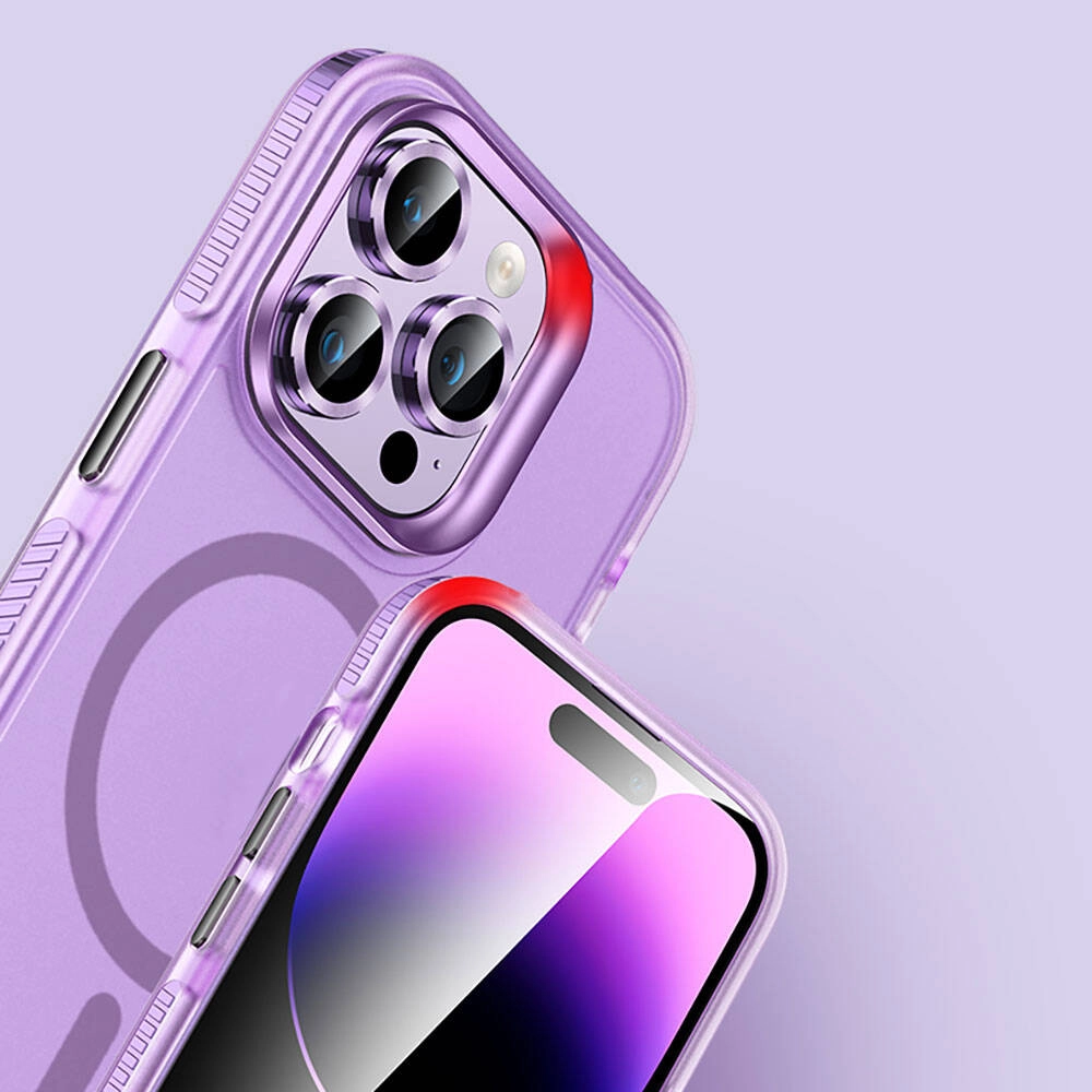 iPhone Uyumlu 15 Pro Max Kılıf Airbagli M-safe Wireless Şarj Özellikli Lens Koruyuculu Zore Klaptika Kapak