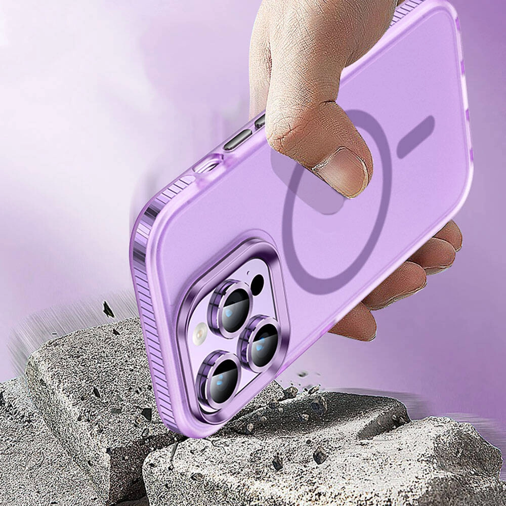 iPhone Uyumlu 15 Pro Max Kılıf Airbagli M-safe Wireless Şarj Özellikli Lens Koruyuculu Zore Klaptika Kapak