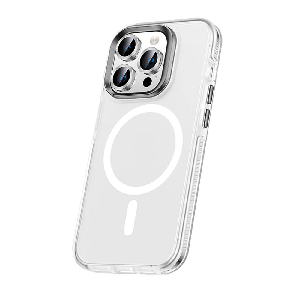 iPhone Uyumlu 15 Pro Max Kılıf Airbagli M-safe Wireless Şarj Özellikli Lens Koruyuculu Zore Klaptika Kapak