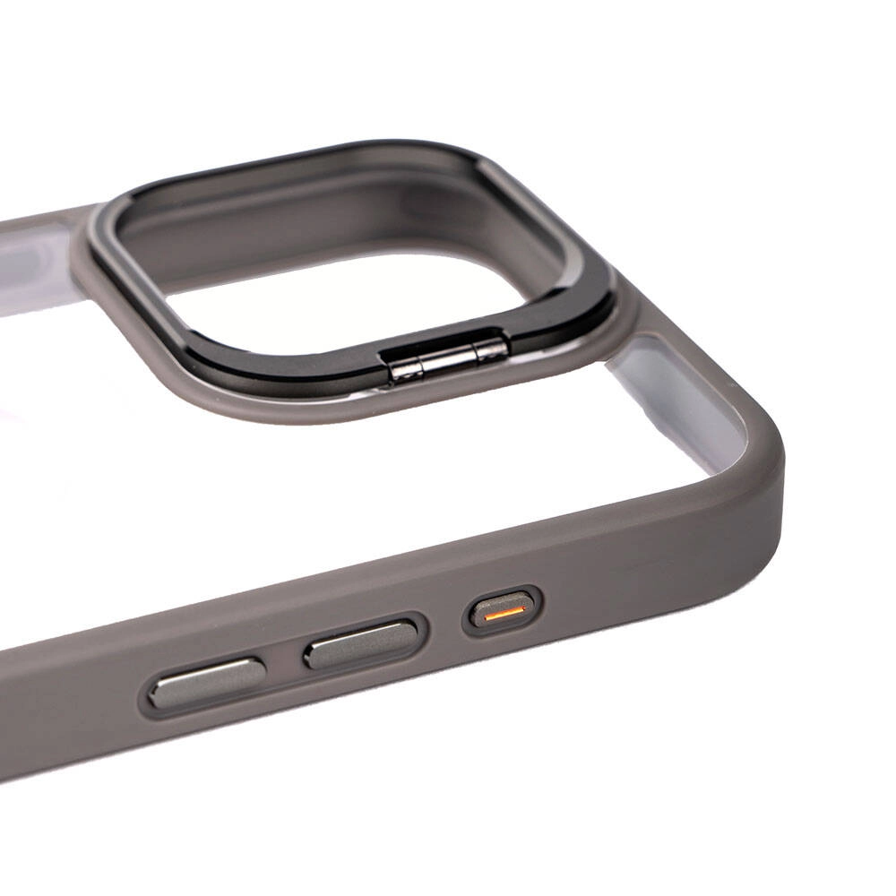 iPhone Uyumlu 15 Pro Max Kılıf Kamera Lens Korumalı Standlı Zore Klon Lensli Kapak